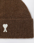 Ami Paris Ami de Coeur brown wool beanie