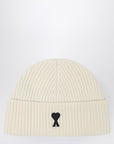 Ami Paris White wool Ami De Coeur beanie
