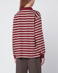 Dunst Burgundy striped cotton polo shirt
