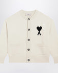 Ami Paris White Ami De Coeur cardigan