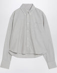 Ami Paris Striped Ami de Coeur cropped shirt