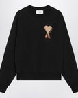 Ami Paris Black Ami De Coeur crew neck jumper