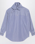 Ami Paris Blue striped poplin shirt with scarf