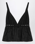 GANNI Black duchesse top with strap