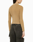 Our Legacy Sand-coloured ribbed cotton cardigan
