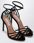 Aquazzura Wild Dream 105 black velvet sandals