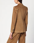 ETRO Brown double-breasted velvet jacket