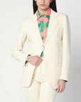ETRO White jacquard jacket with crossover detail