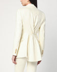 ETRO White jacquard jacket with crossover detail