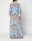 ETRO Long blue dress with Paisley print