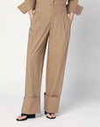 DARKPARK Camel-coloured cuffed trousers