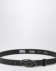 Diesel Black leather belt with Oval D buckle