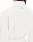 Agnona Belted Twill Shirt Dress   White