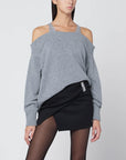 Giuseppe di Morabito Grey sweater with crystal-embellished shoulders