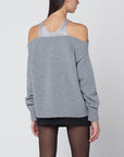 Giuseppe di Morabito Grey sweater with crystal-embellished shoulders