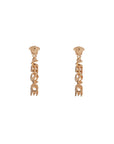 Versace gold metal lion head earrings with three-dimensional effect