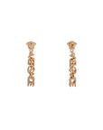 Versace gold metal lion head earrings with three-dimensional effect