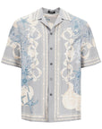 Versace baroque printed silk bowling shirt set for the