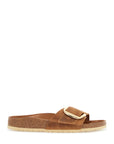 Birkenstock cognac oiled leather slippers with large buckle