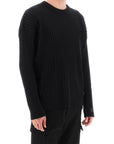 Versace ribbed-knit sweater with leather straps