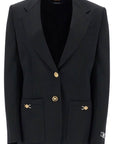 Versace single-breasted wool stretch blazer