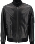 Versace leather bomber jacket