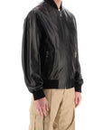 Versace leather bomber jacket