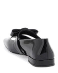 Versace open-toe ballet flats in gianni ribbon