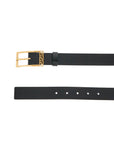 Versace black brushed calfskin belt 30 mm with geometric buckle