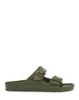 Birkenstock khaki synthetic arizona eva slippers with two straps