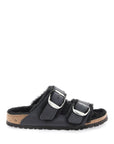 Birkenstock arizona big buckle slides in teddy