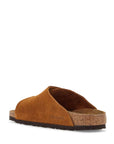 Birkenstock mink suede slippers with two adjustable straps