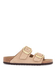 Birkenstock nubuck leather sandals sandcastle with golden buckles