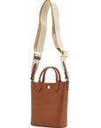 Longchamp cognac leather handbag with adjustable shoulder strap*** compact and minimalist