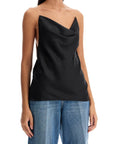 Y Project satin top with draped neckline and low