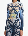 Y Project long bondage print dress