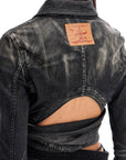 Y Project denim jacket with criss-cross belt