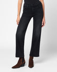 Mother Faded black The Rambler Zip Flood jeans