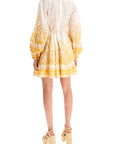 Zimmermann floral linen mini dress with