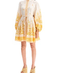 Zimmermann floral linen mini dress with