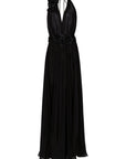Dolce & Gabbana Long silk chiffon dress with floral appliqué