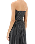 Rotate cropped top with sequined stripes