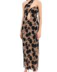 Rotate maxi mesh dress with beads embellishments