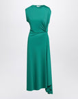 Victoria Beckham Peacock coloured dress with draping