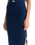 Rotate midi skirt with contrasting hemline