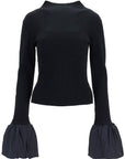 Rotate black high neck viscose top