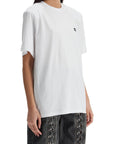 Rotate white organic cotton t-shirt with wide neck