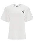 Rotate white organic cotton t-shirt with wide neck