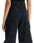 Rotate animal print barrel jeans