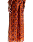 Zimmermann high waist wide leg ikat print silk pants orange